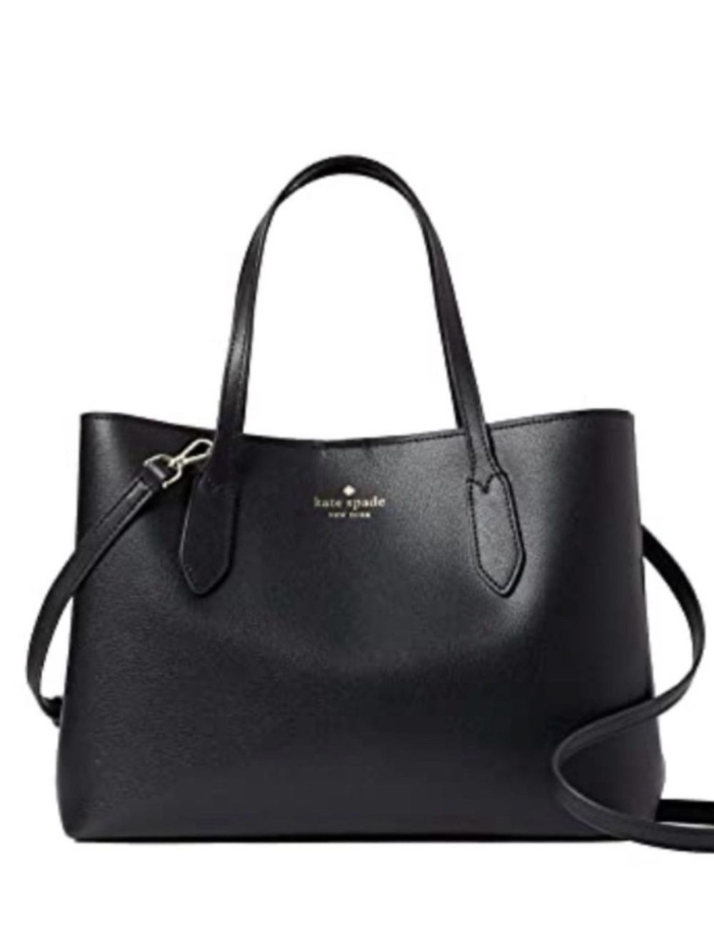 Kate Spade Harper Satchel Black Leather Crossbody Top Handle with Gold Hardware